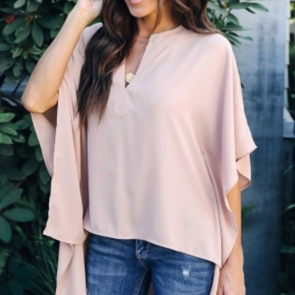 LAST ONE! Chic Kimono Hi-Lo Hem Shirt, Rose - Picture 2 of 8